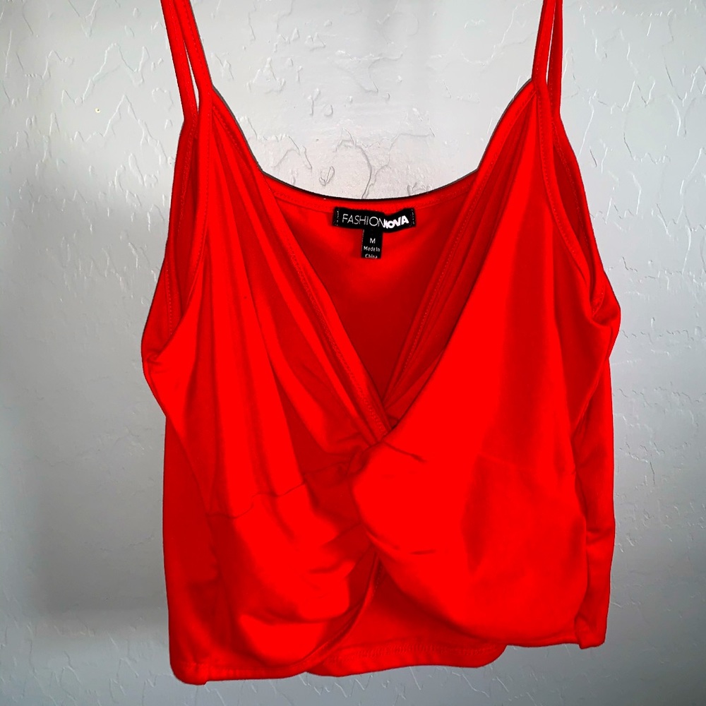 Red fashion nova crop top